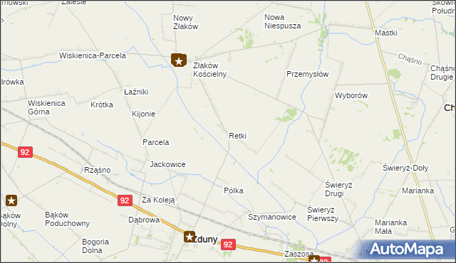 mapa Retki, Retki na mapie Targeo