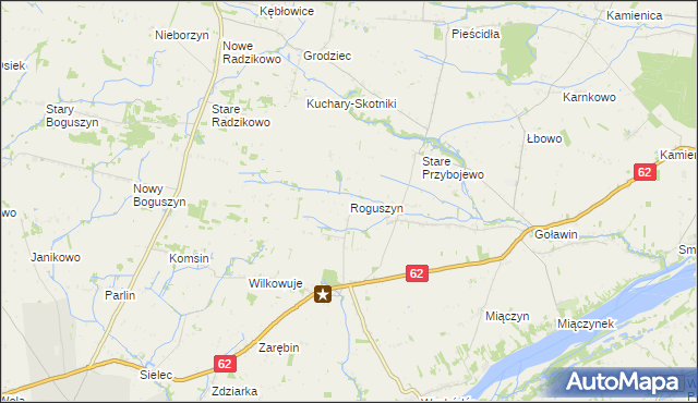 mapa Roguszyn gmina Czerwińsk nad Wisłą, Roguszyn gmina Czerwińsk nad Wisłą na mapie Targeo