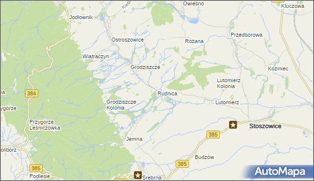 mapa Rudnica gmina Stoszowice, Rudnica gmina Stoszowice na mapie Targeo