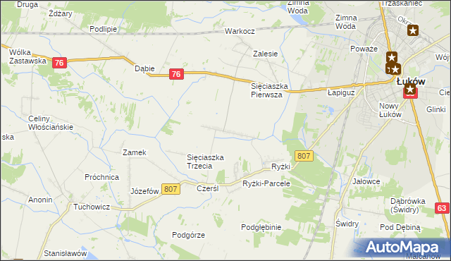 mapa Sięciaszka Druga, Sięciaszka Druga na mapie Targeo