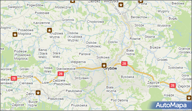 mapa Siołkowa, Siołkowa na mapie Targeo
