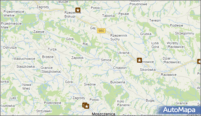 mapa Sitnica gmina Biecz, Sitnica gmina Biecz na mapie Targeo