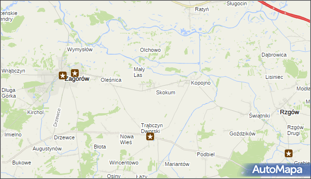 mapa Skokum, Skokum na mapie Targeo