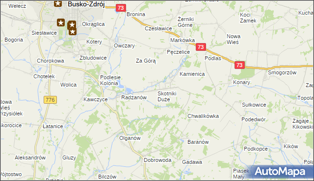 mapa Skotniki Duże, Skotniki Duże na mapie Targeo