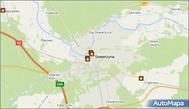 mapa Skwierzyna, Skwierzyna na mapie Targeo