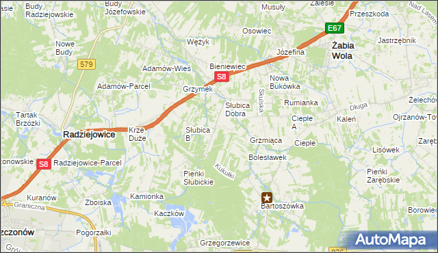 mapa Słubica-Wieś, Słubica-Wieś na mapie Targeo