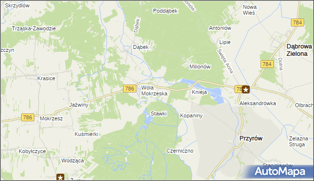 mapa Smyków gmina Przyrów, Smyków gmina Przyrów na mapie Targeo