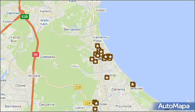 mapa Sopotu, Sopot na mapie Targeo