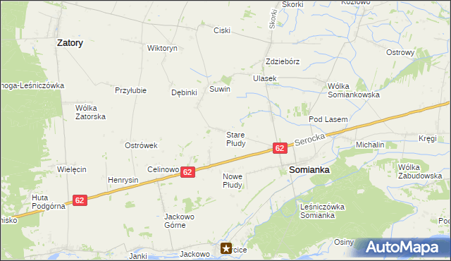 mapa Stare Płudy, Stare Płudy na mapie Targeo