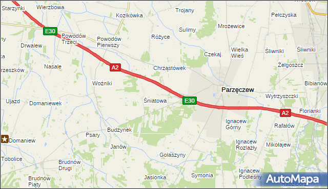 mapa Stary Chrząstów, Stary Chrząstów na mapie Targeo