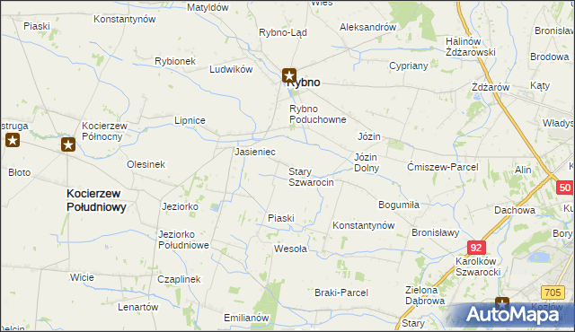 mapa Stary Szwarocin, Stary Szwarocin na mapie Targeo