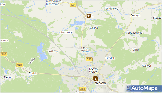 mapa Stary Wołów, Stary Wołów na mapie Targeo