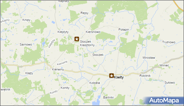mapa Stoczek gmina Kiwity, Stoczek gmina Kiwity na mapie Targeo
