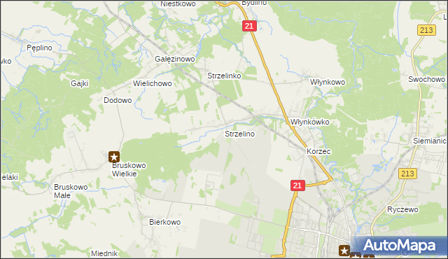 mapa Strzelino, Strzelino na mapie Targeo