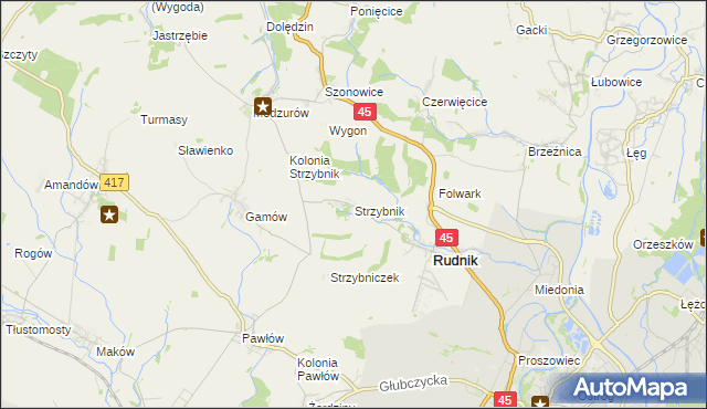 mapa Strzybnik, Strzybnik na mapie Targeo