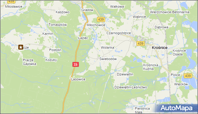 mapa Świebodów, Świebodów na mapie Targeo