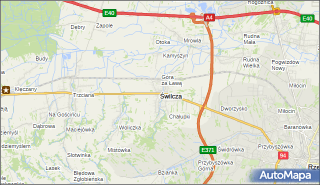 mapa Świlcza, Świlcza na mapie Targeo