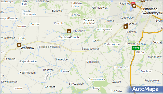 mapa Szwarszowice, Szwarszowice na mapie Targeo