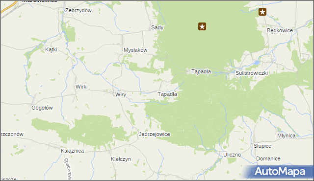 mapa Tąpadła, Tąpadła na mapie Targeo