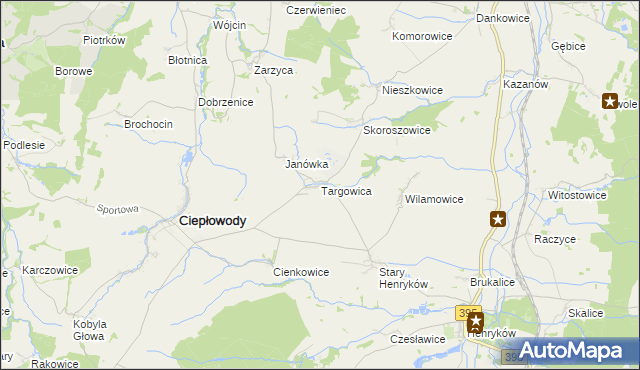 mapa Targowica, Targowica na mapie Targeo