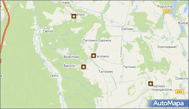 mapa Tarnówko gmina Goleniów, Tarnówko gmina Goleniów na mapie Targeo