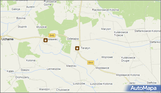 mapa Teratyn, Teratyn na mapie Targeo