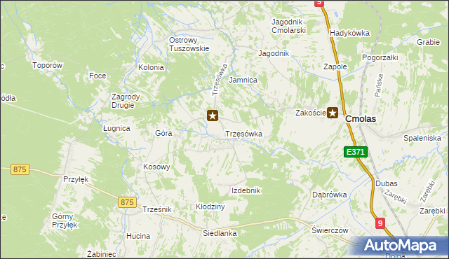 mapa Trzęsówka, Trzęsówka na mapie Targeo