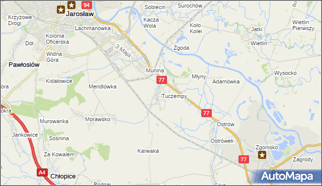 mapa Tuczempy, Tuczempy na mapie Targeo