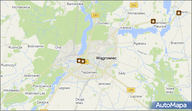 mapa Wągrowiec, Wągrowiec na mapie Targeo