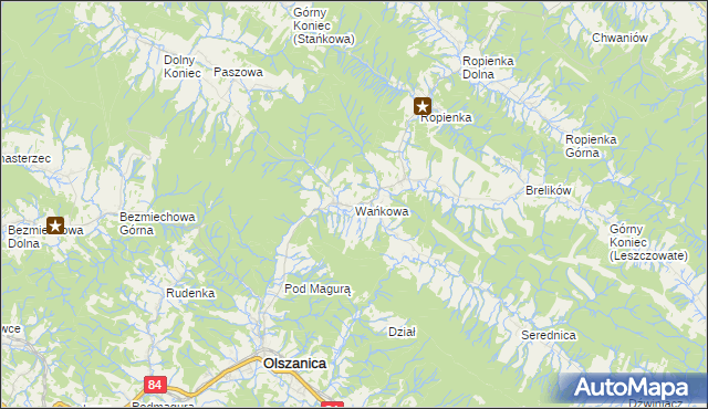 mapa Wańkowa, Wańkowa na mapie Targeo