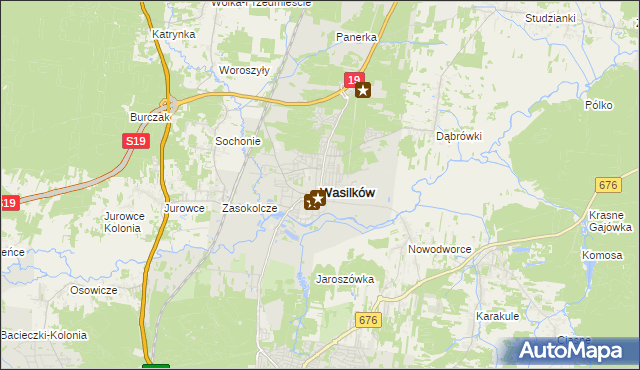 mapa Wasilków, Wasilków na mapie Targeo