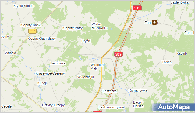 mapa Wiercień Duży, Wiercień Duży na mapie Targeo