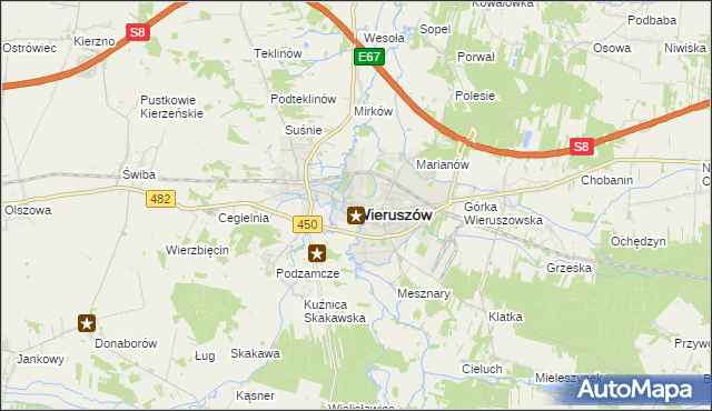 mapa Wieruszów, Wieruszów na mapie Targeo