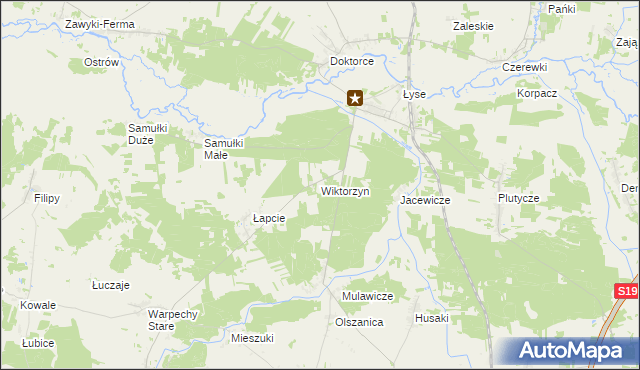 mapa Wiktorzyn gmina Wyszki, Wiktorzyn gmina Wyszki na mapie Targeo