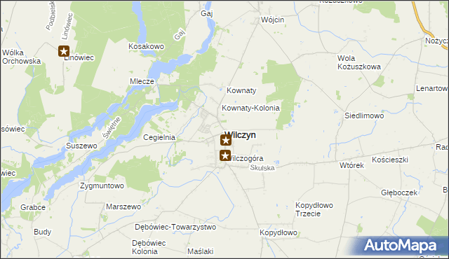 mapa Wilczyn powiat koniński, Wilczyn powiat koniński na mapie Targeo
