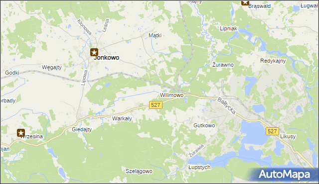 mapa Wilimowo, Wilimowo na mapie Targeo