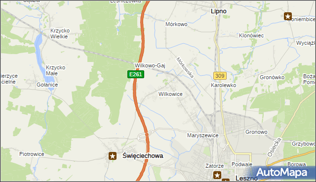 mapa Wilkowice gmina Lipno, Wilkowice gmina Lipno na mapie Targeo