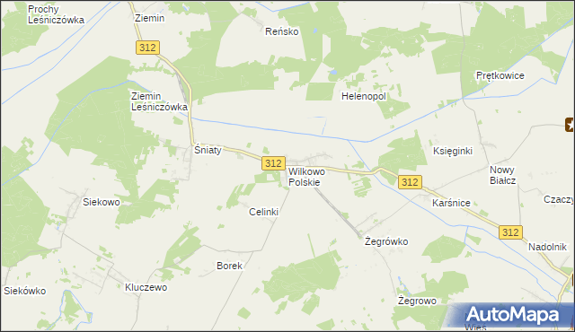 mapa Wilkowo Polskie, Wilkowo Polskie na mapie Targeo