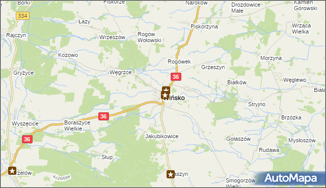 mapa Wińsko, Wińsko na mapie Targeo