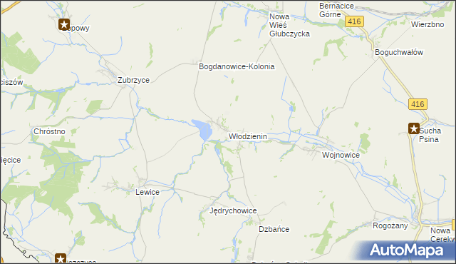 mapa Włodzienin, Włodzienin na mapie Targeo