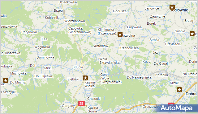 mapa Wola Skrzydlańska, Wola Skrzydlańska na mapie Targeo