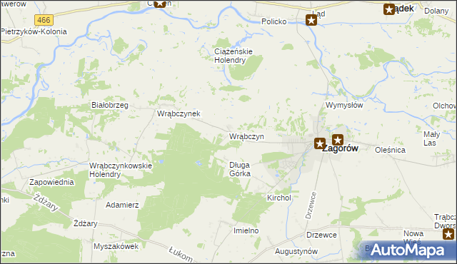 mapa Wrąbczyn, Wrąbczyn na mapie Targeo