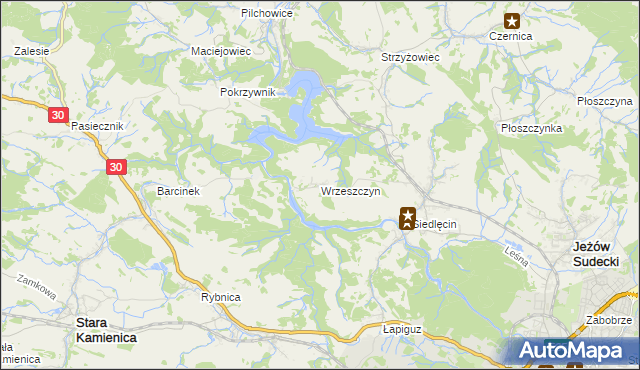 mapa Wrzeszczyn, Wrzeszczyn na mapie Targeo