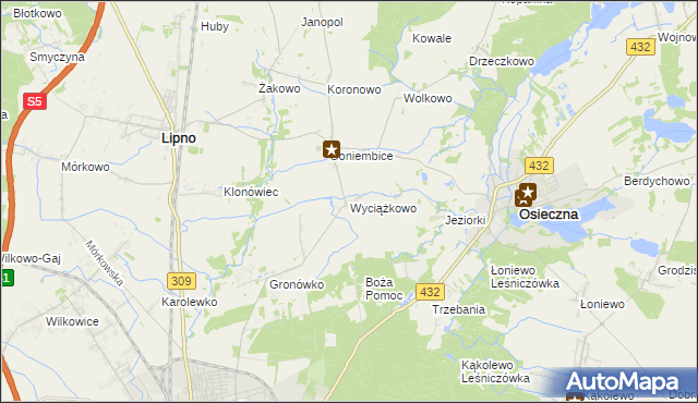 mapa Wyciążkowo, Wyciążkowo na mapie Targeo