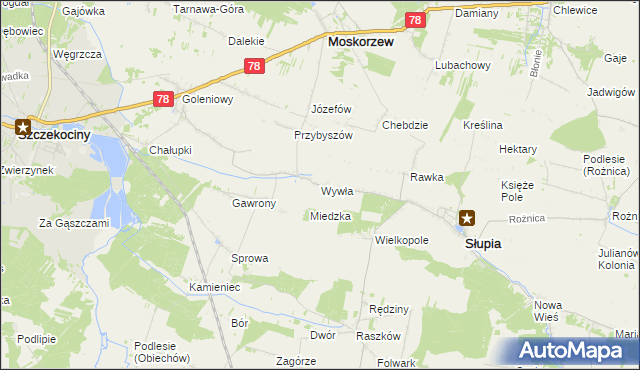 mapa Wywła, Wywła na mapie Targeo