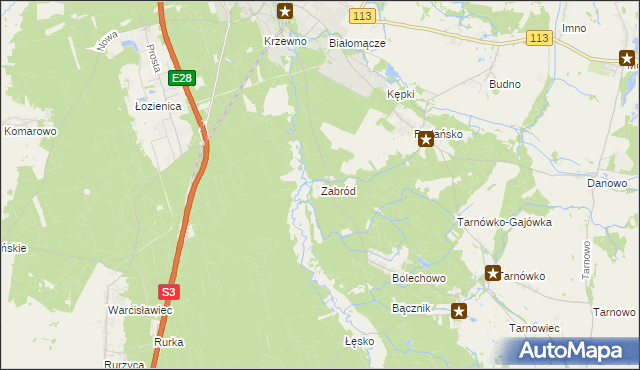 mapa Zabród, Zabród na mapie Targeo