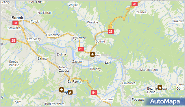 mapa Załuż, Załuż na mapie Targeo