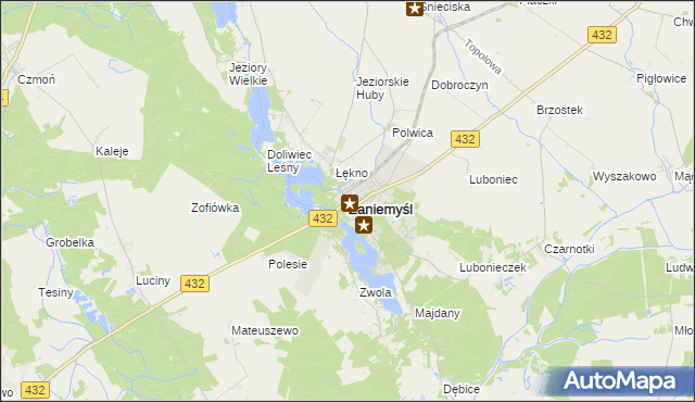 mapa Zaniemyśl, Zaniemyśl na mapie Targeo