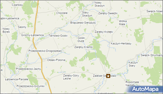 mapa Zaręby-Skórki, Zaręby-Skórki na mapie Targeo