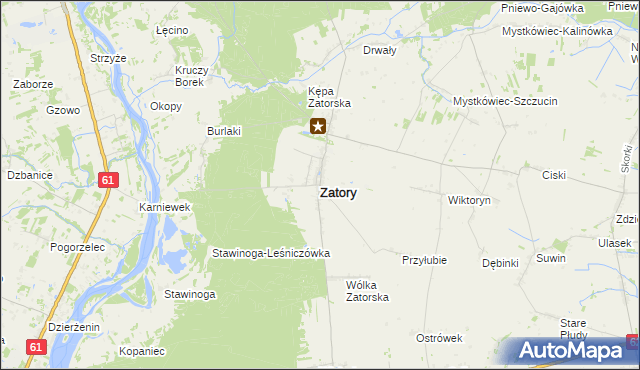 mapa Zatory, Zatory na mapie Targeo